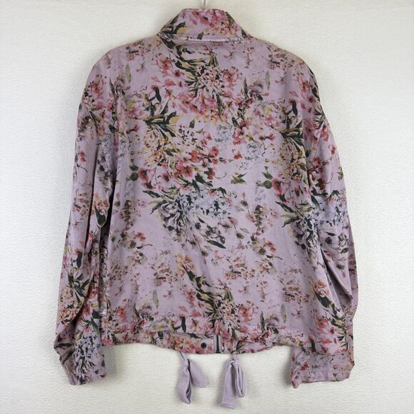 Anthropologie Marrakech Darcy Floral Jacket Lyocell Womens Large Lavender Purple - Picture 9 of 11